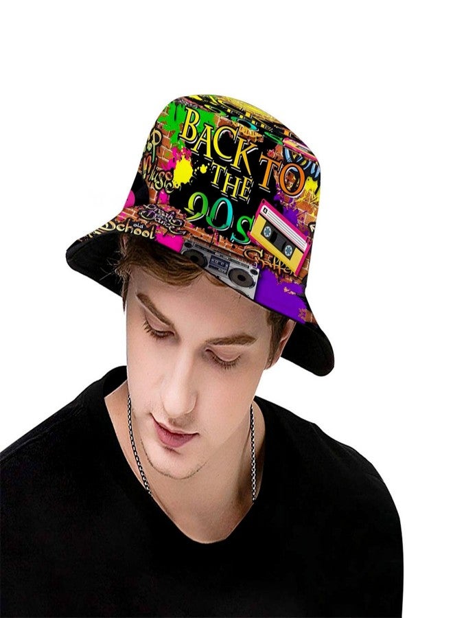 Cuiliqun 90s Outfit for Women Men, Fashion Retro 90s Bucket Hat Outdoor Packable Sun Cap Rave Accessories Fisherman Hats for Women Men - Image 3
